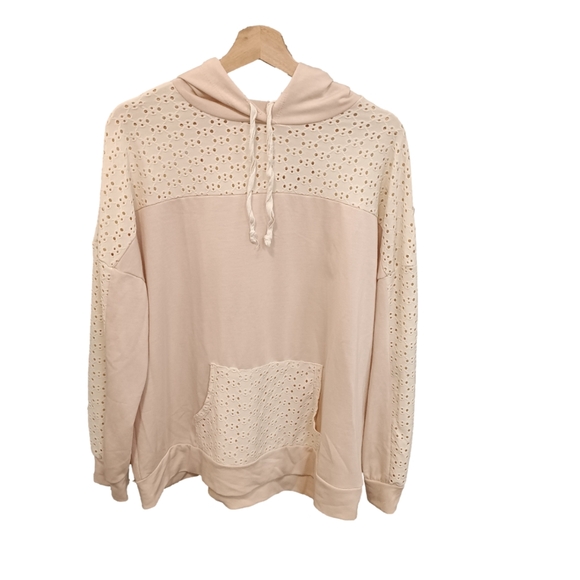 Haptics by Holly Harper Delightfully Dainty Hoodie In Baby Pink/Ivory - Picture 3 of 4